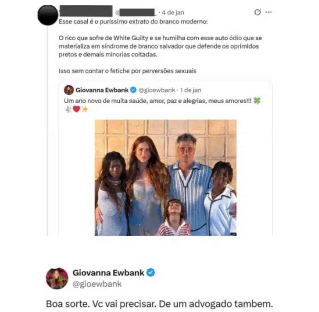 Giovanna Ewbank responde comentário e revela que tomará atitude