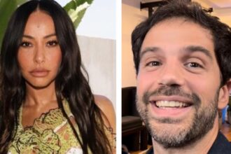 Sabrina Sato e Duda Nagle surgem com a filha no aeroporto