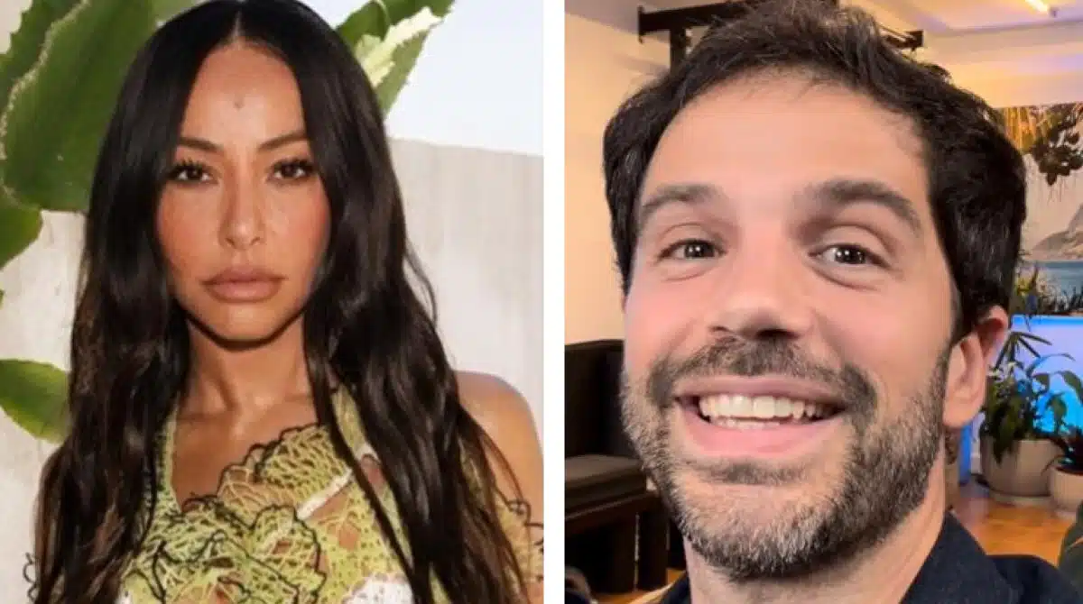 Sabrina Sato e Duda Nagle surgem com a filha no aeroporto