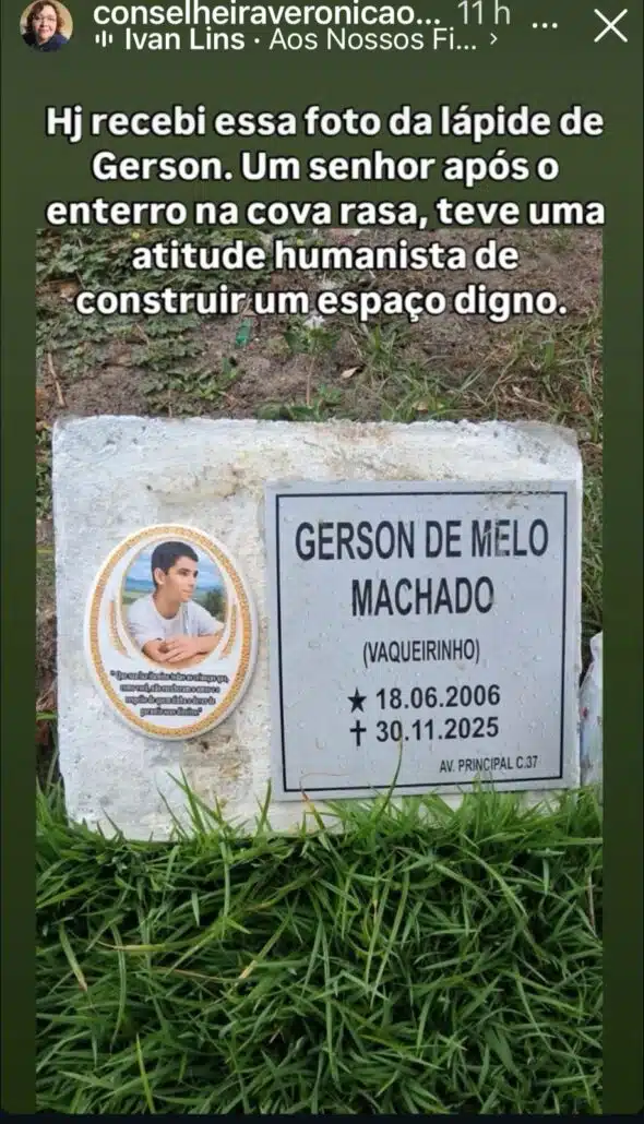 Rapaz Gerson conquistou um túmulo digno