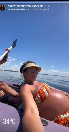 Andressa Ferreira surge com seu barrigão de sete meses/Reprodução Instagram