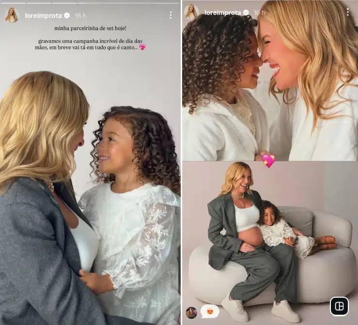 Grávida, Lorena Improta encanta ao surgir em ensaio com a filha