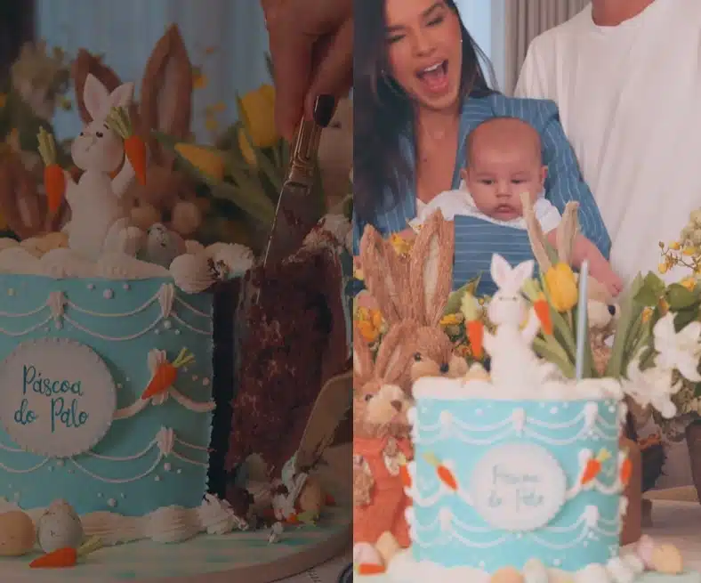 Mariana Rios encanta ao celebrar os 3 meses com tema da Páscoa