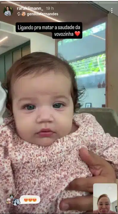 Rafa Kalimann mostra sua bebê em vídeo chamada com a avó