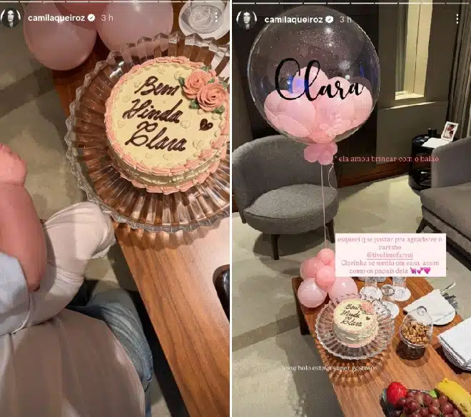 Camila Queiroz mostra surpresa que sua bebê ganhou em hotel luxuoso