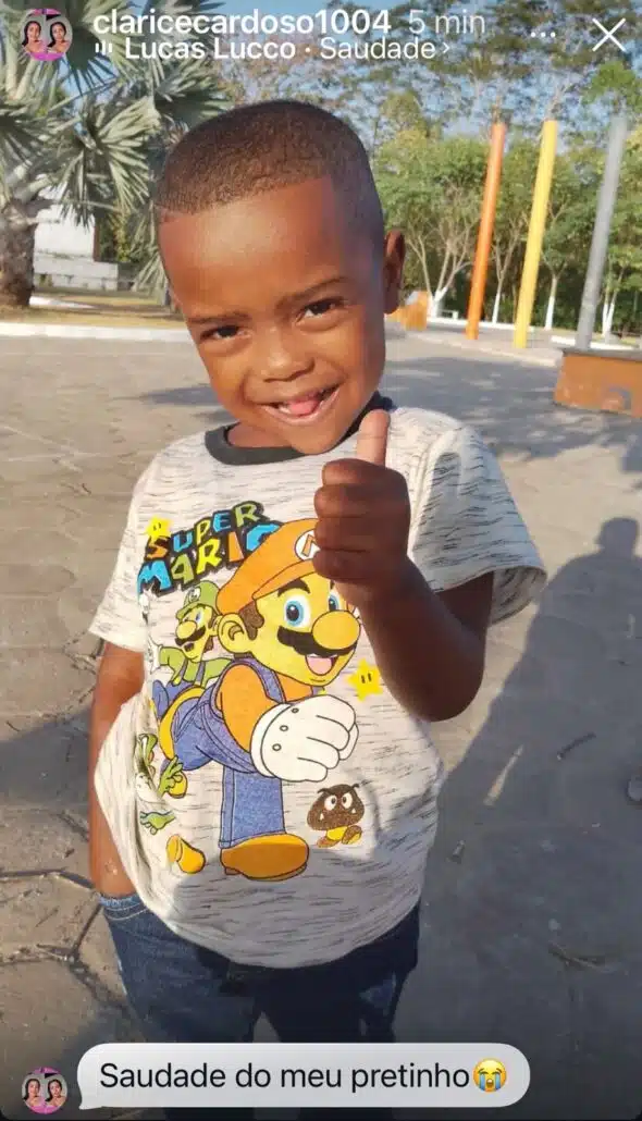 Mãe das crianças de Bacabal exibiu esta foto inédita de seu filho