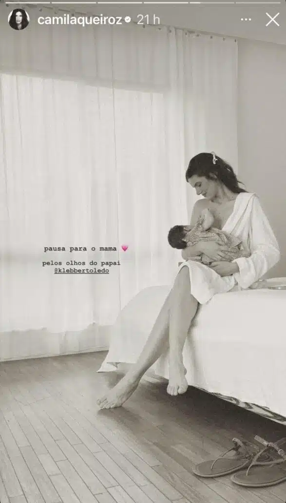 Klebber Toledo mostra Camila com a filha no trabalho