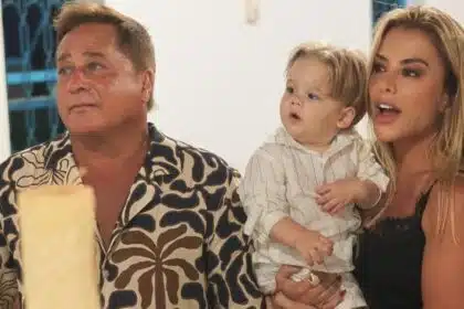 Esposa de Leonardo destaca semelhança dele com neto caçula