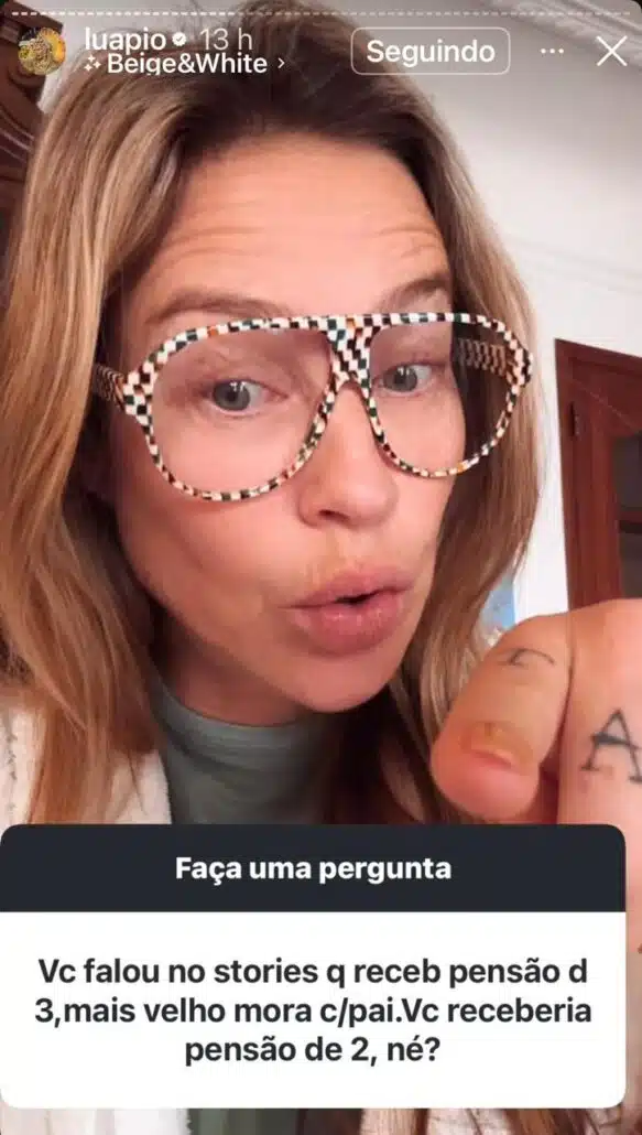 Luana Piovani se queixou da pensão dos filhos