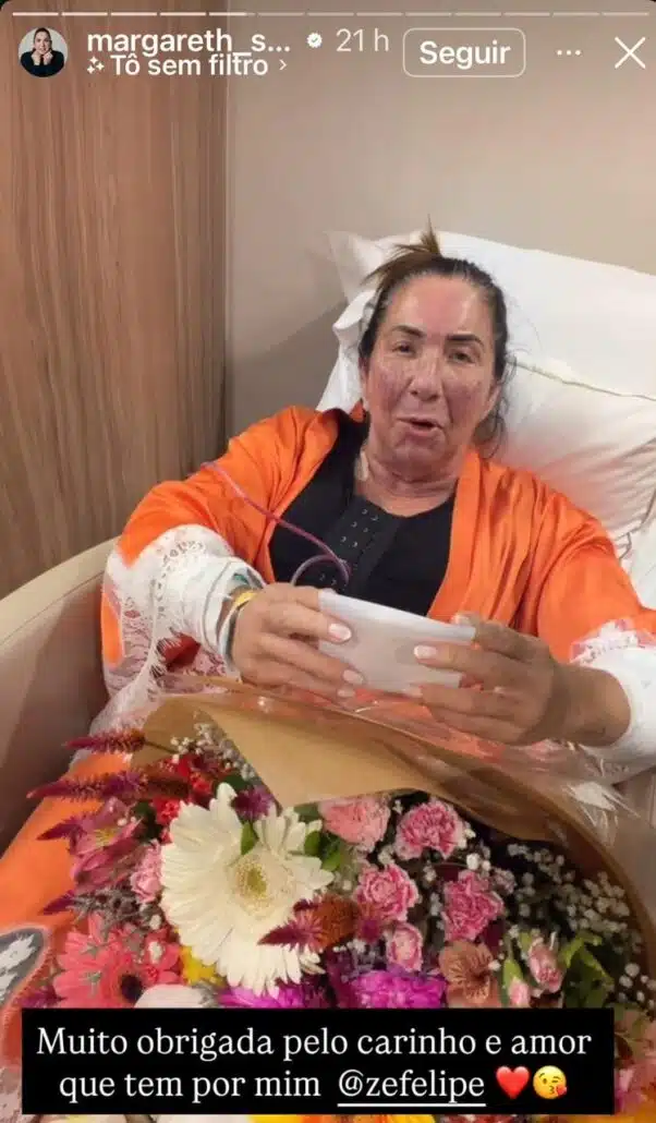 Margareth mostra presente de Zé Felipe