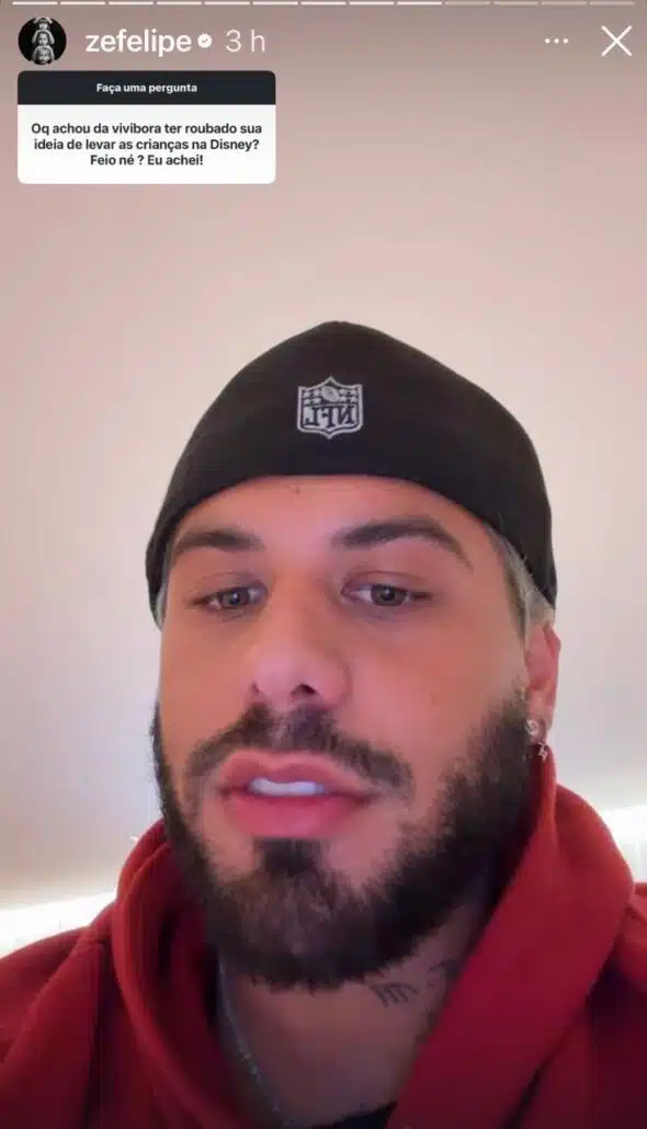 Zé Felipe fala da viagem de Virgínia com os filhos