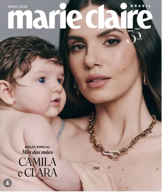 Camila Queiroz encanta ao mostrar rostinho de sua bebê pela primeira vez