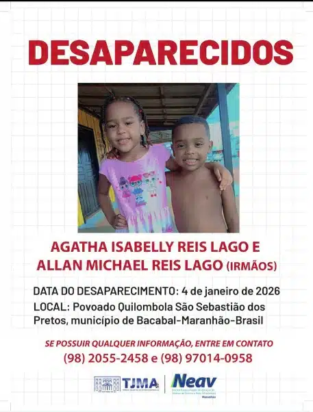 Crianças seguem desaparecidas em Bacabal