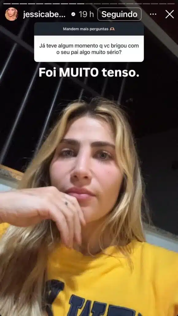 Jéssica Beatriz, filha de Leonardo, relembra briga com o pai
