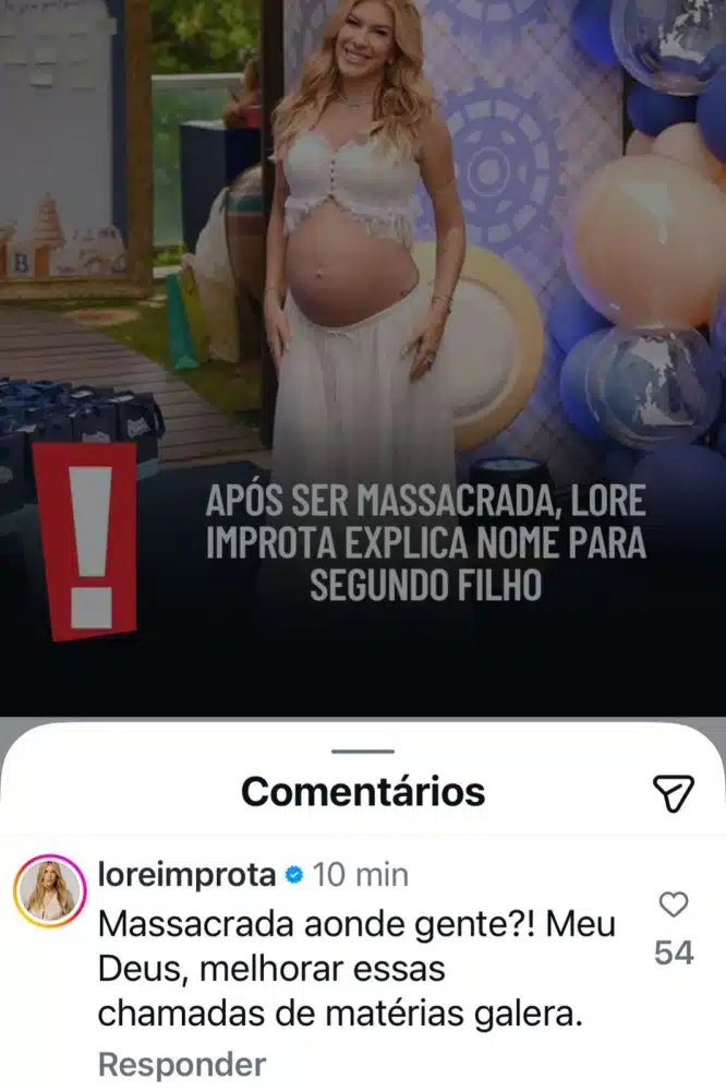 Lorena Improta responde comentário sobre nome