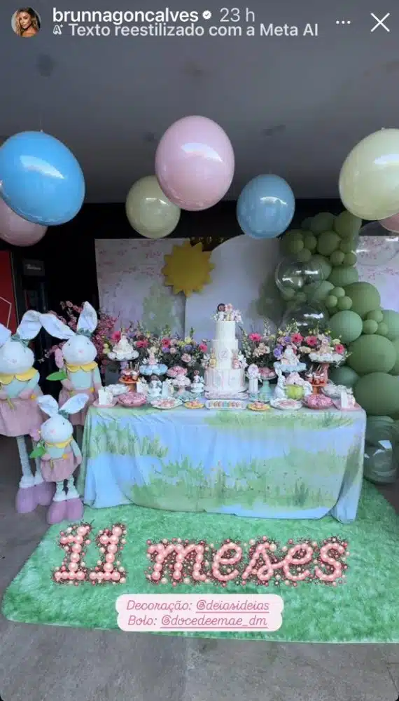 Ludmilla e Brunna celebram os 11 meses da bebê