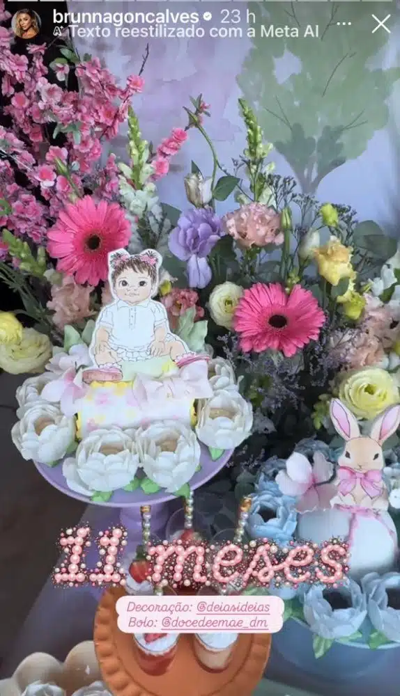 Detalhes do último mesversário da bebê da Ludmilla