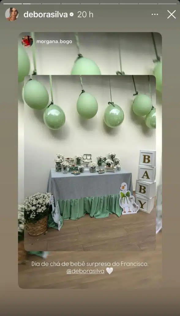Esposa de Mano Walter, Débora, mostra o Chá de Bebê surpresa