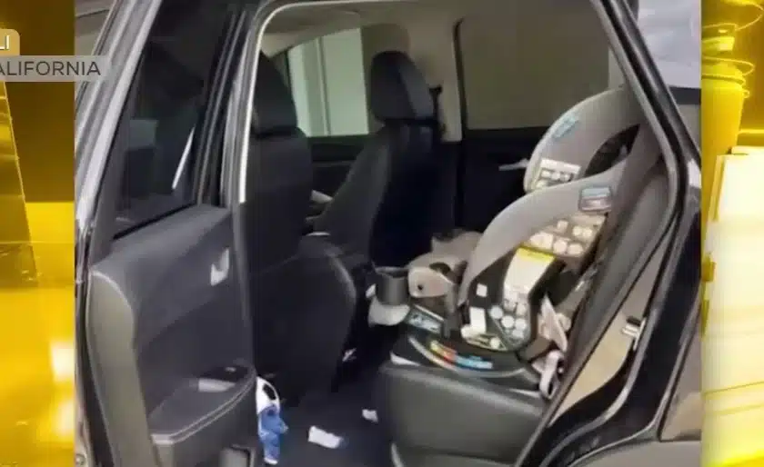 O carro após a mãe ter esquecido o filho