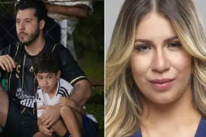 Murilo Huff surge com seu filho com Marília Mendonça em partida de futebol