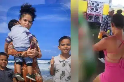 Pai fez um apelo durante a despedida de seus três filhos e comoveu