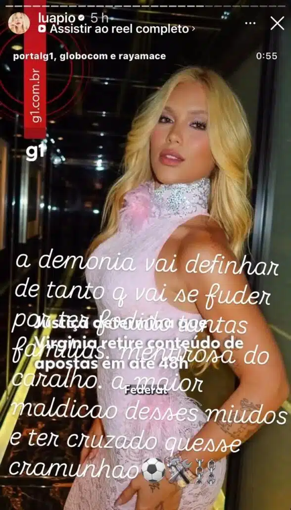 Luana Piovani comenta decisão sobre Virgínia