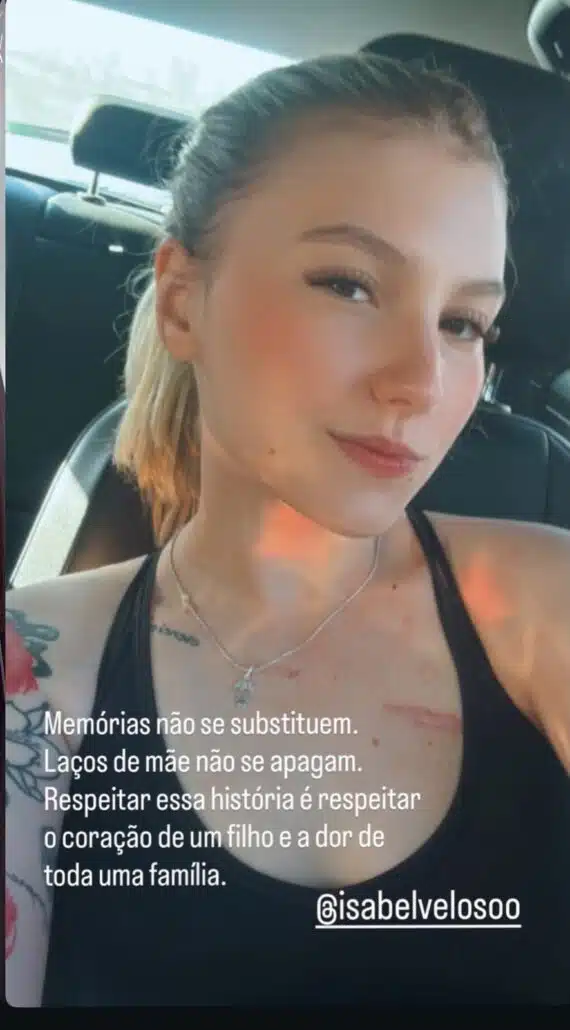 Pai de Isabel Veloso desabafando sobre sua filha