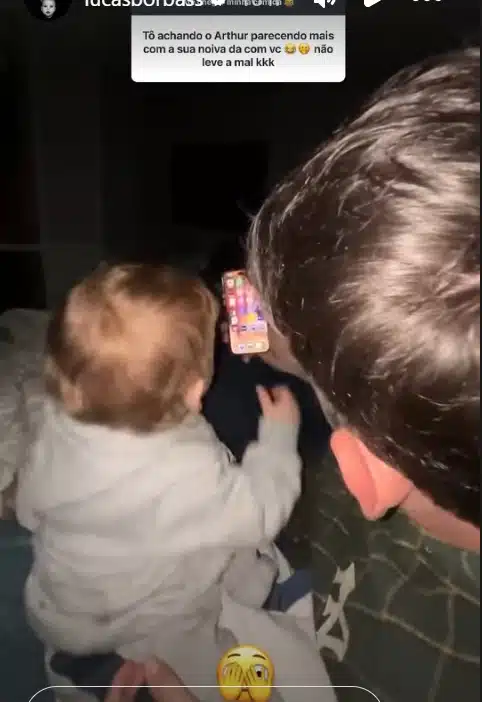 Lucas Borbas exibiu possível semelhança entre o filho e a madrasta