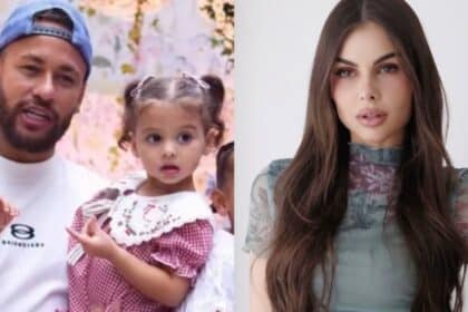 Amanda Kimberlly exibiu a filha com Neymar Jr pelo Japão