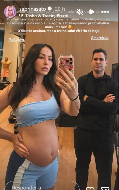 Sabrina Sato treinou após ter feito o ultrassom