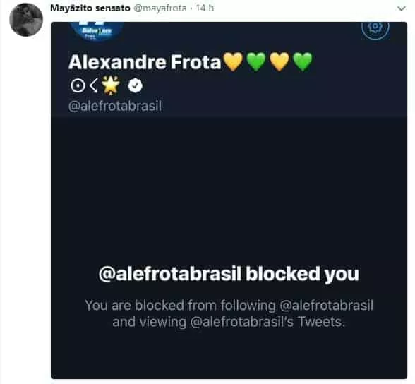 Filho de Alexandre Frota mostra que o pai o bloqueou no Twitter 