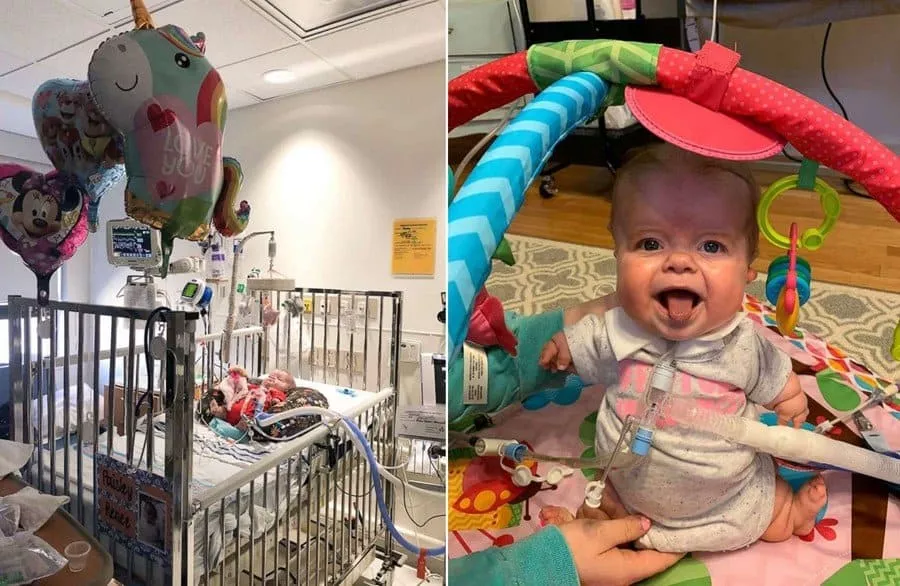 Após 6 meses no hospital, a bebê finalmente foi para a casa