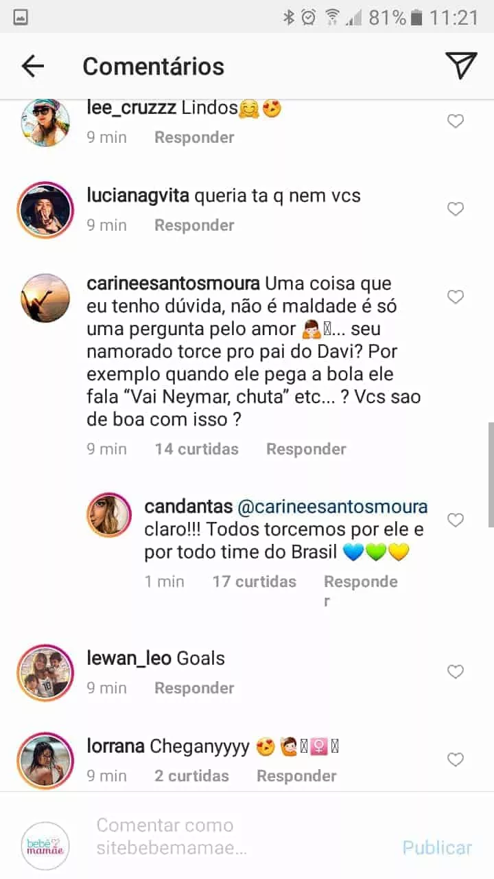 Essa foi a publicação de A resposta de Carol Dantas sobre a relação de seu namorado com o craque Neymar