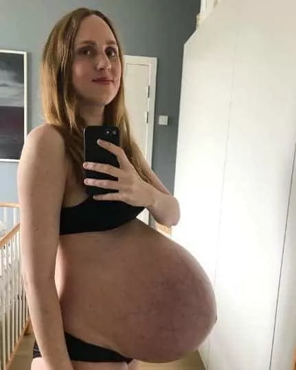 Antes de dar à luz, Maria postou essa foto.