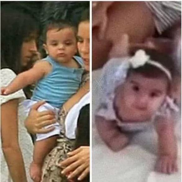 Os filhos de Veveta: Marcelo quando bebê e Marina