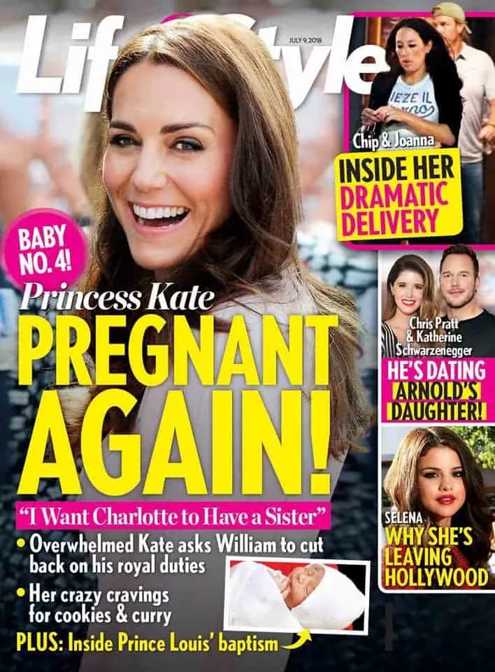 A duquesa Kate Middleton estaria grávida segunda a revista Life & Style