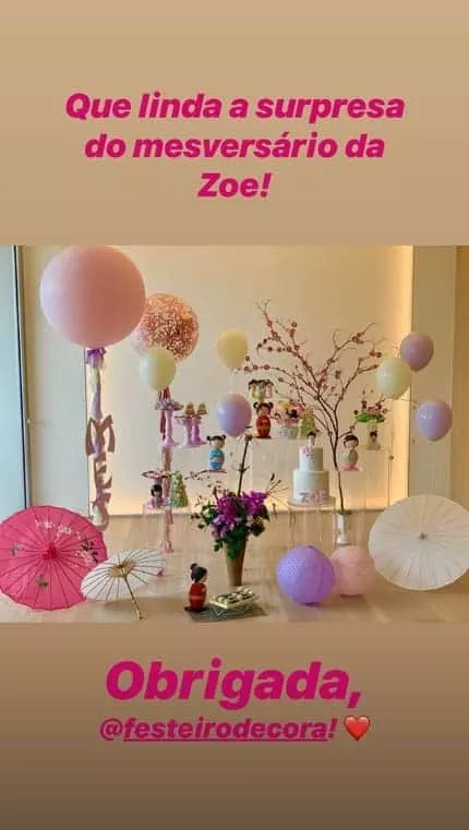 Imagem da decoração da festa da fofa Zoe, filha da Sabrina Sato com Duda Nagle