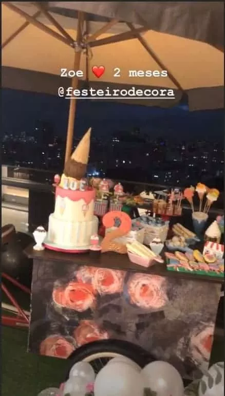 A apresentadora Sabrina Sato fez a festa de mêsversário da sua filha Zoe