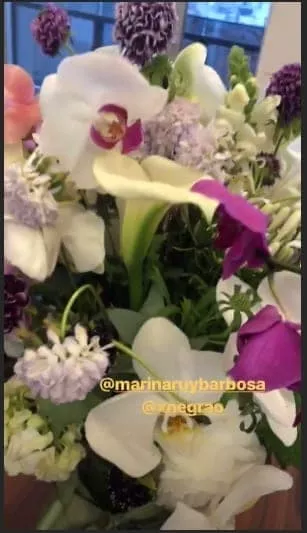 Marina Ruy Barbosa manda flores para Sabrina Sato