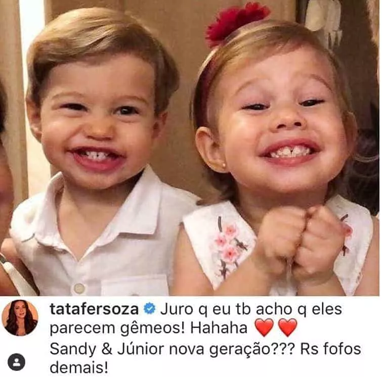 Thaís Fersoza fez uma comparação de seus filhos com Sandy e Junior