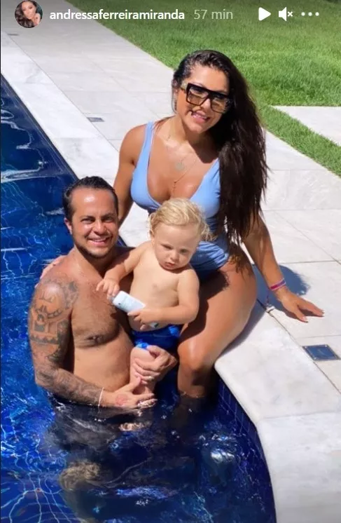 Andressa Ferreira e Thammy Miranda com seu bebê