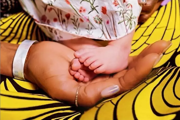 Naomi Campbell e a filha recém-nascida