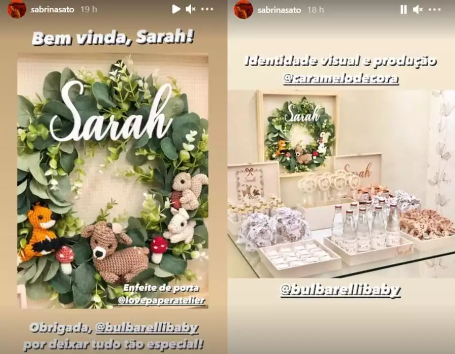 Sabrina Sato fez decoração encantadora para a filha de sua babá que nasceu