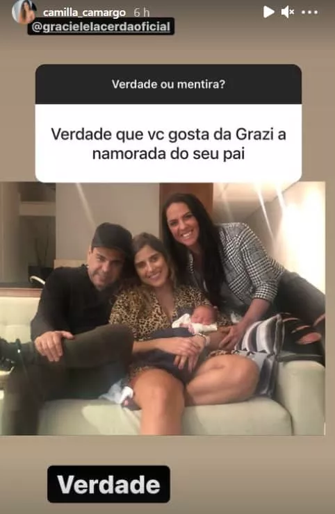 O filho recém-nascido de Camilla Camargo ao lado de Graciele Lacerda