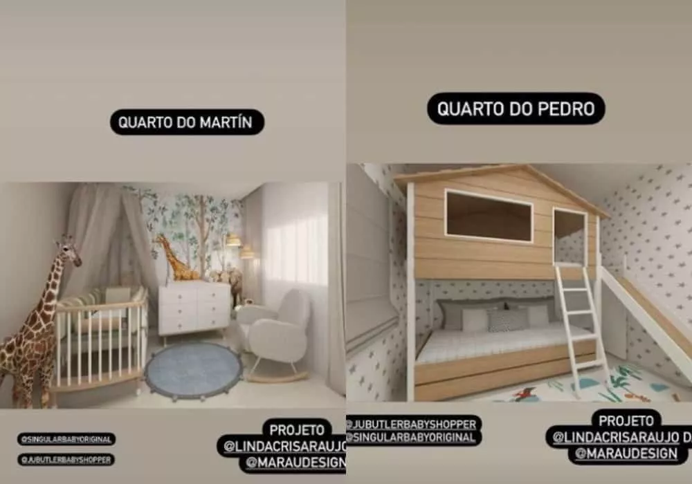 Projetos dos quartos dos filhos de Maria Cecília e Rodolfo