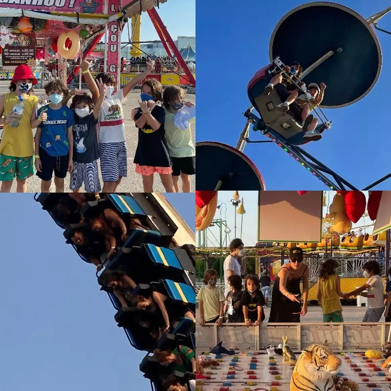 Alinne Moraes mostra fotos da diversão do filho em um parque
