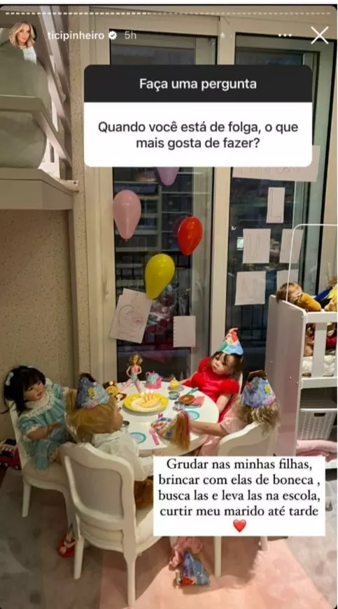 Ticiane Pinheiro mostra o quarto de brinquedo das filhas, Rafaella Justus e Manu