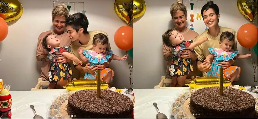 Nanda Costa e Lan Lanh mostram foto do aniversário de 1 ano das filhas gêmeas