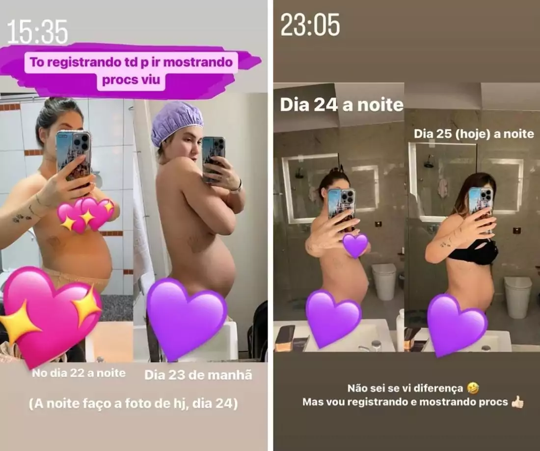 Virgínia Fonseca showed off her postpartum belly four days after the baby was born 