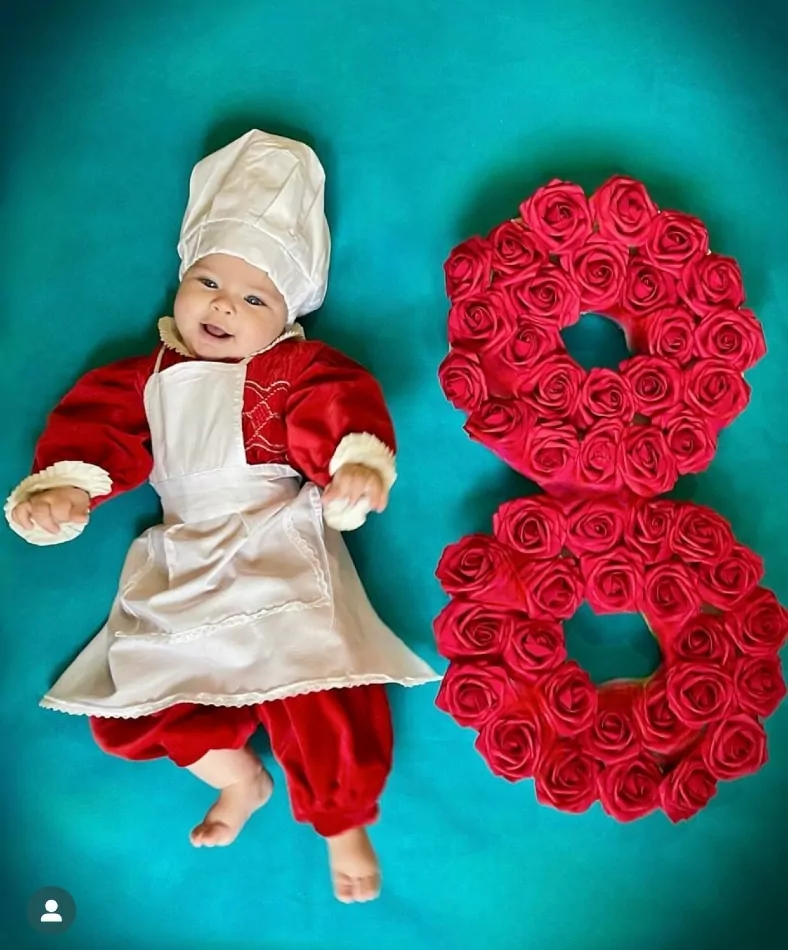 Chiara, bebê de Edson Celulari, fez 8 meses